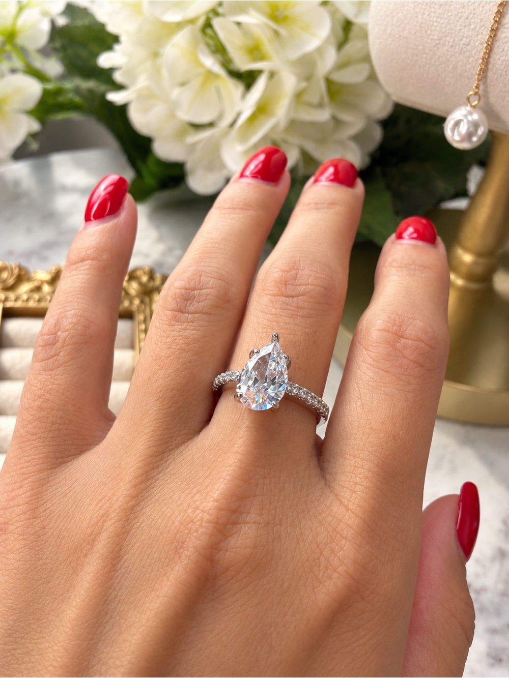 Zirconia Luxury Statement Ring in Silver